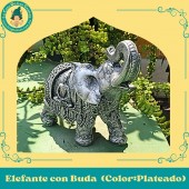 Elefante con Buda Plateado